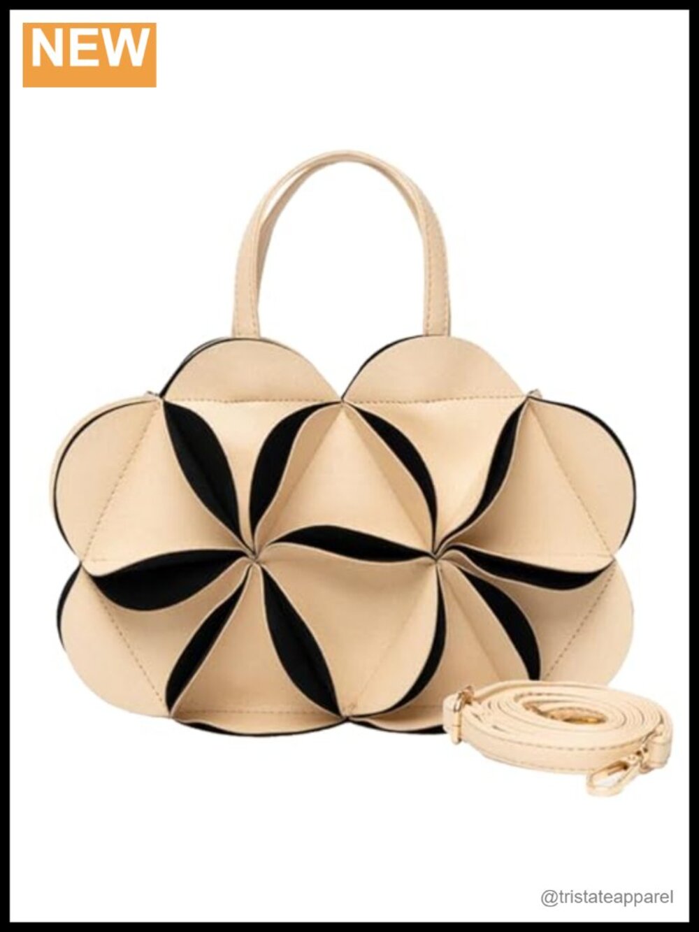 New Women Top Handle Bag PU Leather 3D Flower Evening Clutch